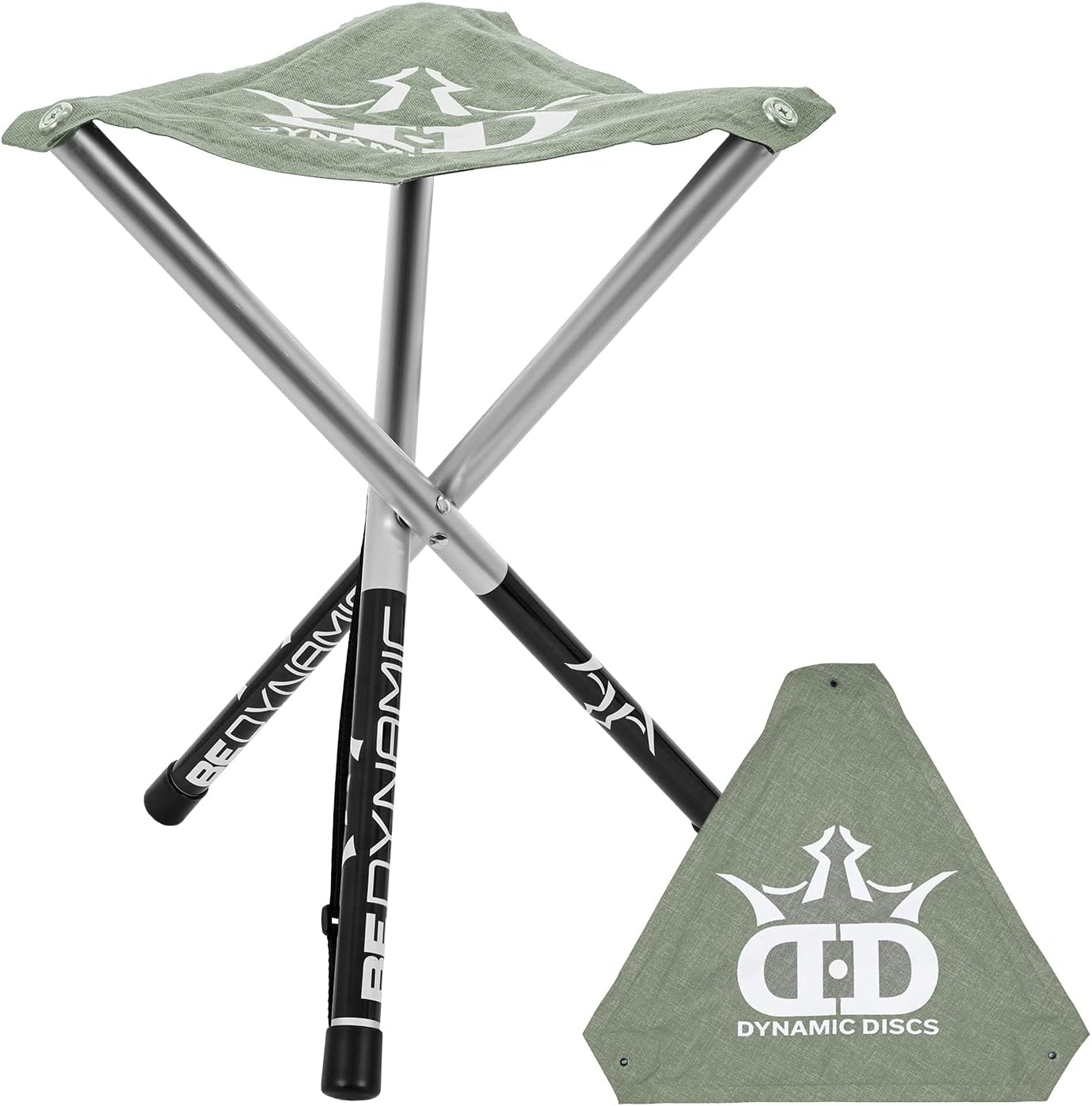 Dynamic Discs Folding Stool | Portable & Collapsible Stool for Disc Golf and More | Fits in Frisbee Golf Bags and Backpacks (Flint Gray)