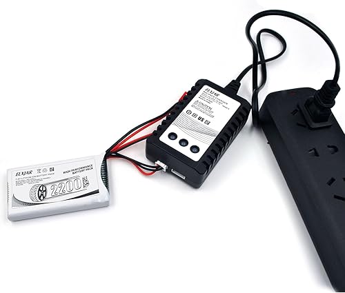 Miniatura 7 de Paquete de 2 baterías LiPo de 7.4V 2200mAh 8C 2S con enchufe JST y cargador de equilibrio B3 para transmisor Spektrum DX6e DX6 mando a distancia