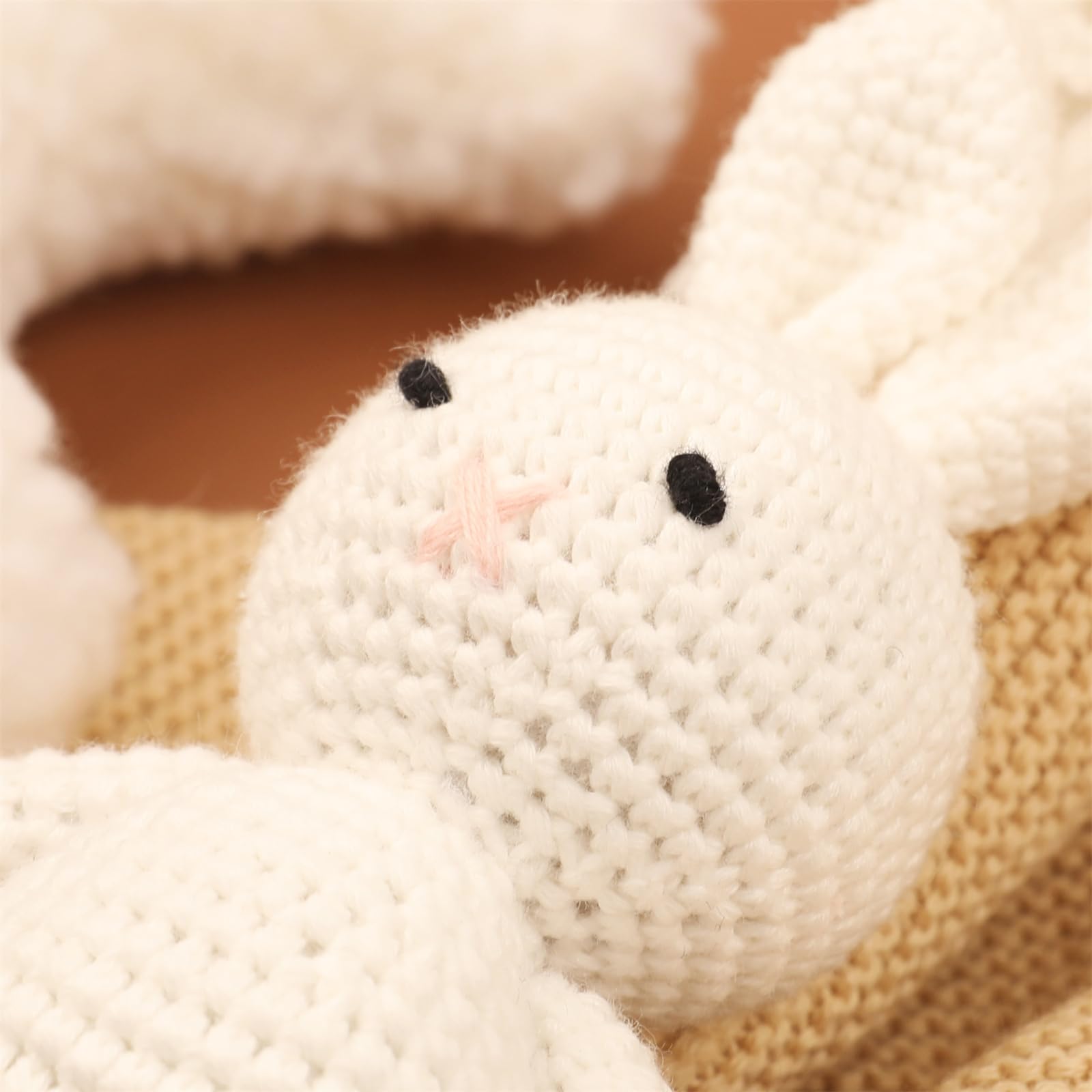 5-teiliges Baby-Set mit Baumwolldecke, beruhigendem Handtuch, Häkelspielzeug und Zubehör für Neugeborene