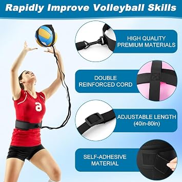 Volleyball Training Equipment Aid, Professional Training Rebounder Set, Adjustable Solo Volleyball Trainer to Practice Serve, Spike, Set and Pass, Perfect for Beginners & Pro
