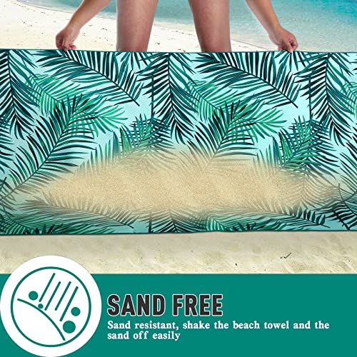 2 Pack Microfiber Beach Towel, Oversized Microfiber Pool Towel 75”X 35”, Sand-Free Beach Towel, Quick Drying Camping Towel, Super Absorbent Bath Towel Blanket, Soft Breathable And Lightweight #TOP1