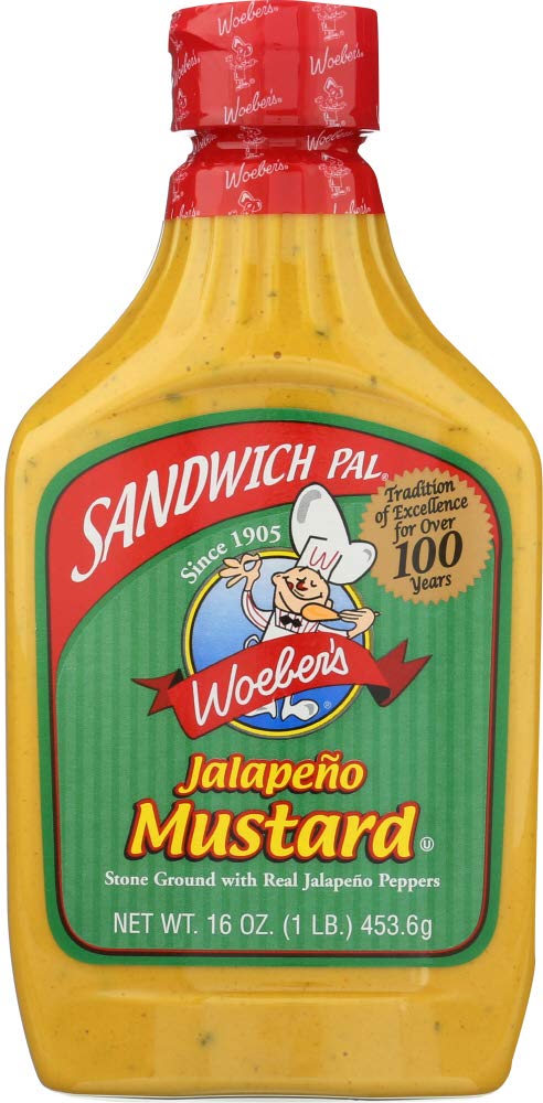 Woeber's Sandwich Pal Jalapeno Mustard, Six 16-Ounce Units (96-Ounces) by Woeber's