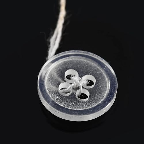 Miniatura 9 de dophee 100 botones blancos de plástico para manualidades, 4 agujeros redondos transparentes para ropa, camisa, jeans, ropa, bricolaje y decoración