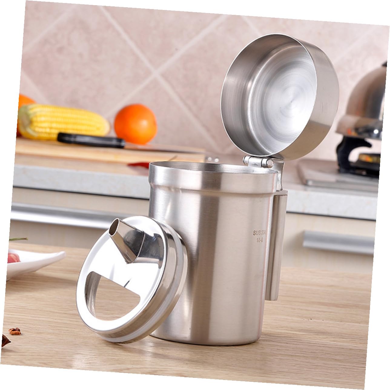 NOLITOY Botella Dispensadora de Aceite de Cocina Vinagrera Práctica de Acero Inoxidable Aceitera Multifunción para Cocinar Restaurantes y Barbacoas