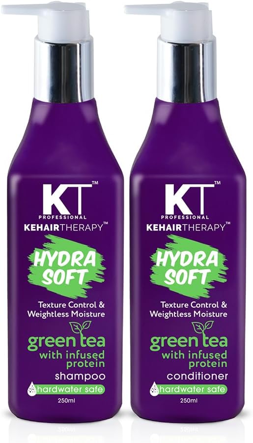 KEHAIRTHERAPY KT Professional Keratin Protein Hydra Soft Texture Control Shampoo 250ml & Conditioner 250ml Combo |Sulfate Free|Paraben Free (Pack Of 2) (Useful In Hard, Boring, Well Water)