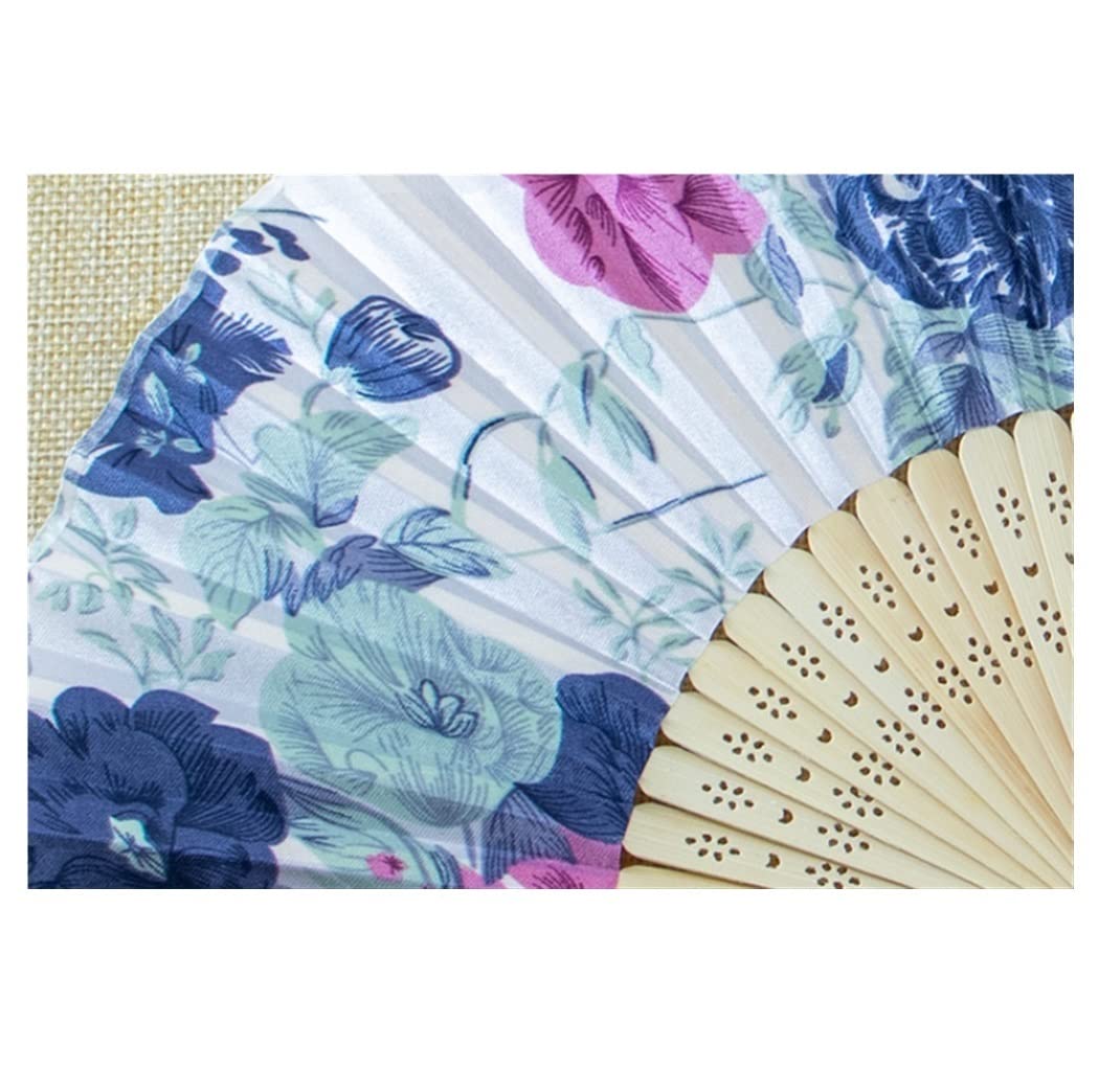 Abanico Plegable Abanico De Flores Mano Plegable Bambú Vintage Ventilador Sólido Fiesta Baile Chino para De Mano(A)