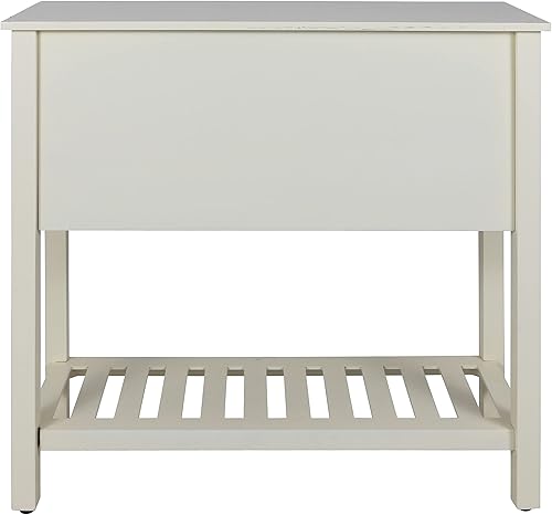 Miniatura 7 de Bailey Bead Board Mesa consola de madera con cuatro cajones con estante, acabado blanco antiguo Blanco antiguo,Azul marino (Antique Navy),Rojo