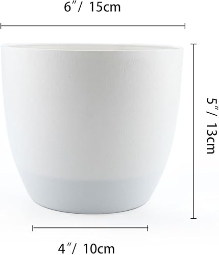 Miniatura 8 de T4U Macetas de plástico de riego automático de 7 pulgadas con indicador de nivel de agua, juego de 4, maceta decorativa moderna para todas las