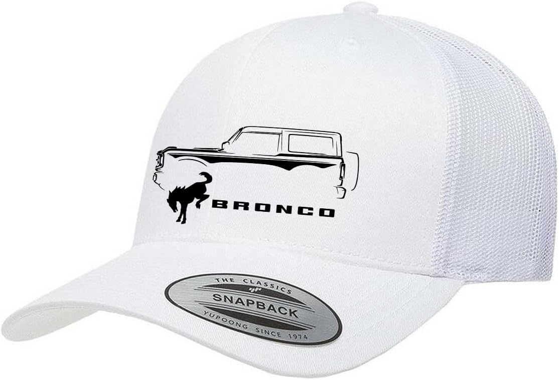 2021-24 Ford Bronco 4x4 Truck Fully Embroidered Yupoong 6606 Snapback Trucker Fitted Cap
