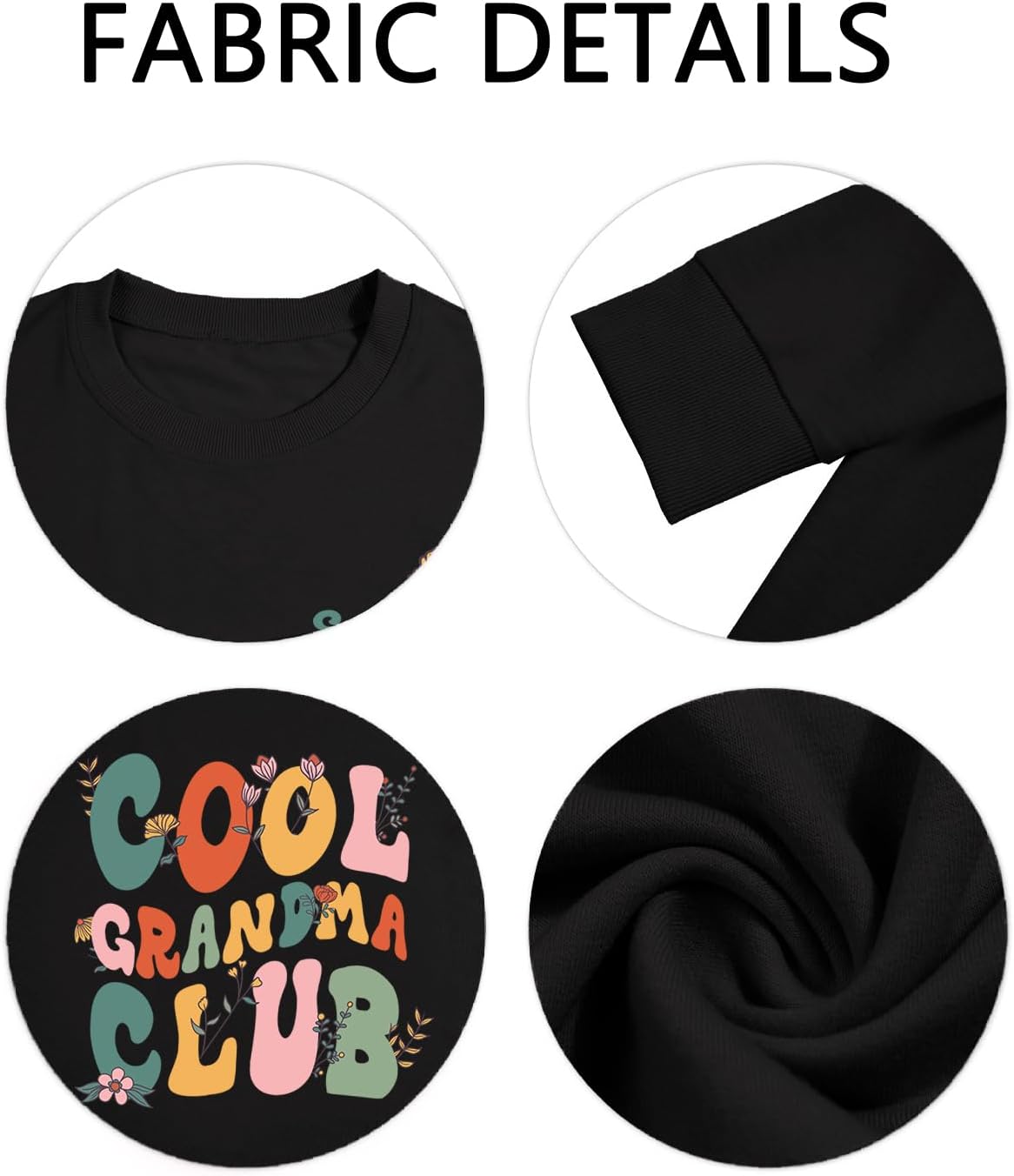 Mama Sweatshirt for Women Mom Auntie Sweatshirts Cool Grandma Club Graphic Gift Tees Pullover Long Sleeve Tops - Image 4