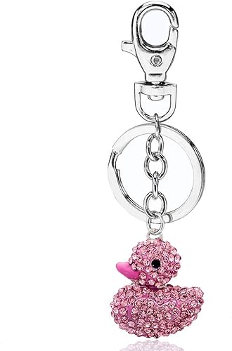 Liavy's Llavero clásico con diseño de pato, cristal brillante, regalo único y recuerdo, 2 colores