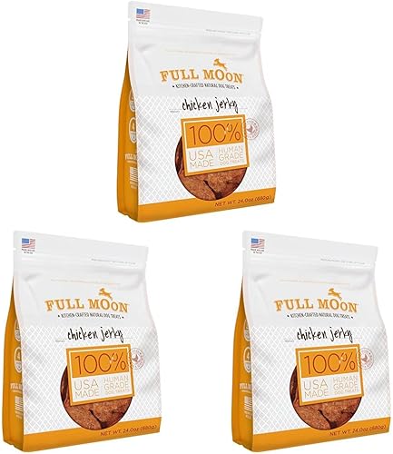 Miniatura 10 de Full Moon - Cecina de pollo para perros saludable, natural y de grado humano, sin granos, hecha en EE. UU., 1.5 libras (Paquete de 1)