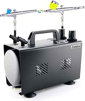 Anesty AHPBox 2in1 エアブラシ コンプレッサー 素早い色着替え Amazon.co.jp: Anesty AHPBox 2in1 エアブラシ コンプレッサー