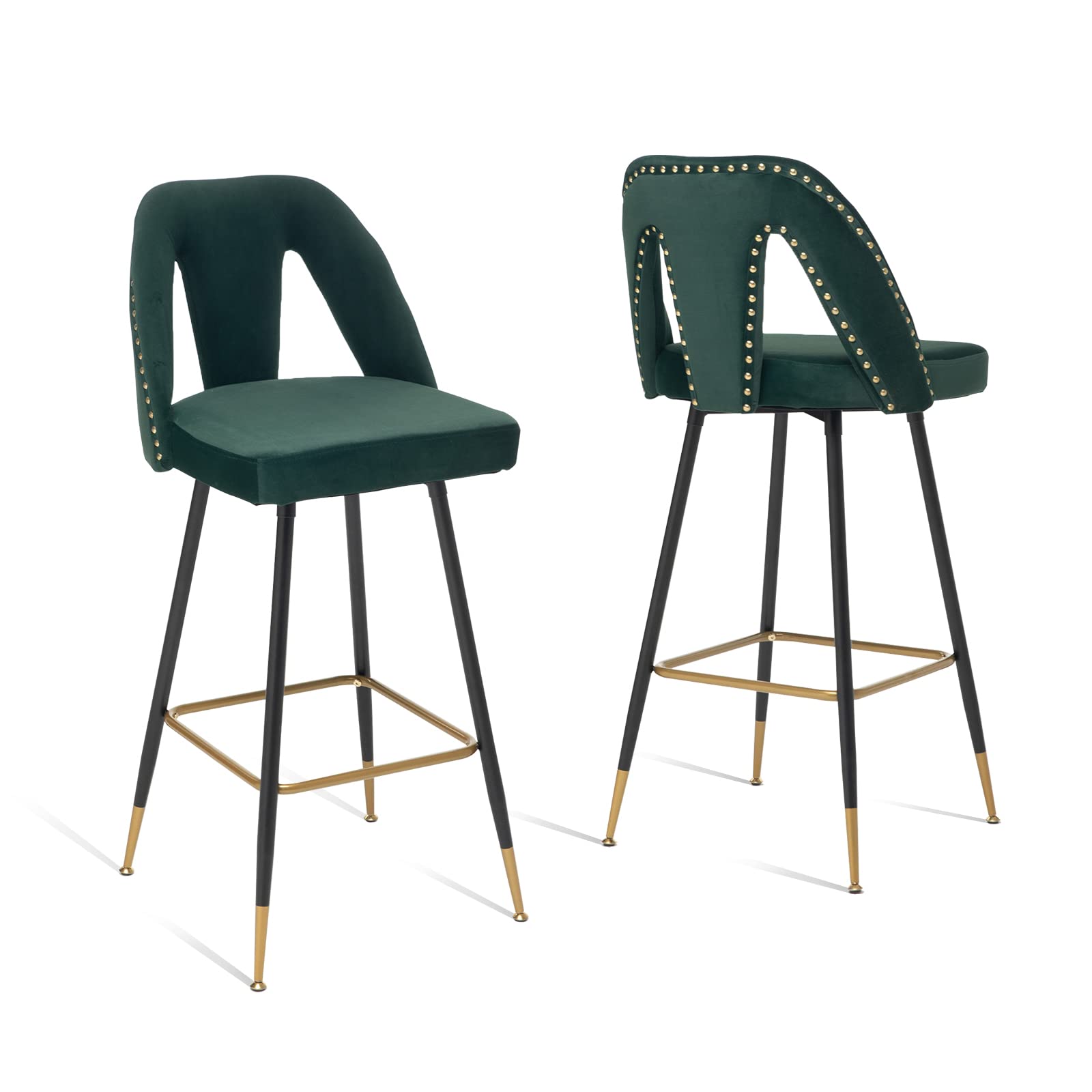 Modern Velvet Bar Stools Set Of Elegant Upholstered Bar