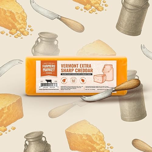 Vista 20 de Farmer's Market, ajo y cebolla, bloque de queso, 7 onzas, aperitivo de queso natural, perfecto para rebanar y triturar, 1 paquete