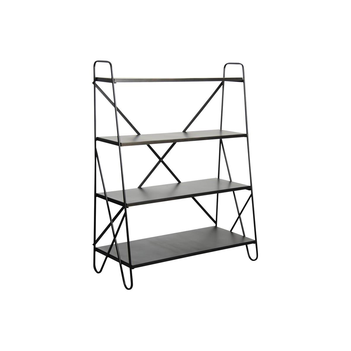 Étagère en métal 4 niveaux noire pour rangement maison et garage