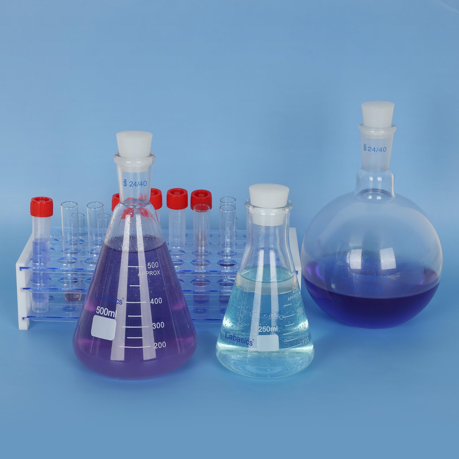 Labasics 10PK Tappi in Silicone Solido #5 - Dimensioni: Bottiglia 2,1 cm, Superiore 2,8 cm, Lunghezza 3,1 cm - Tappi Sigillanti Bianchi Conici per Laboratorio