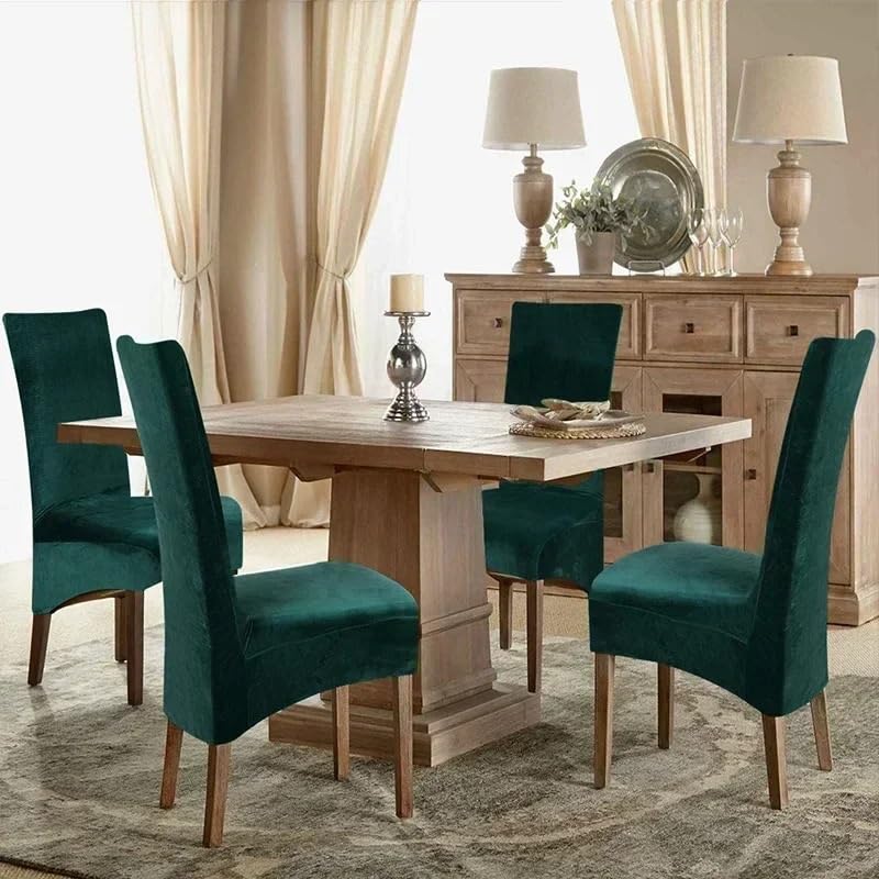 Housse de chaise élastique en velours pour masquer l'usure et protéger le grand dossier - 7