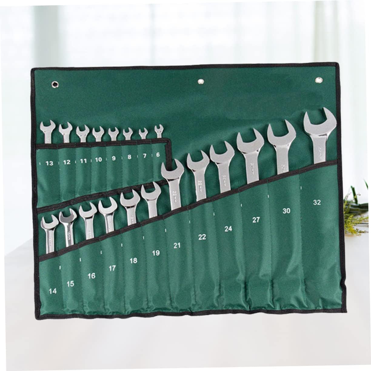 Angoily 20pcs Dual Head Ratchet Wrench Set Mirror Surface Combination Tools Portable Storage Bag Vanadium Construction for Easy Handling and Repair Tasks