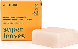 ATTITUDE Volumizing Shampoo Bar for Thin Flat Hair - EWG Verified Vegan Soy Protein Red Clay Orange Blossom Eucalyptus 4oz