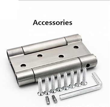 2pcs 4/5/6 Inch Stainless Steel Spring Hinge DIY,Two-Way Open Automatic Closing Door Modern Simple and Quick Spring Hinge Hinges (Color : B, Size : 6 Inch)