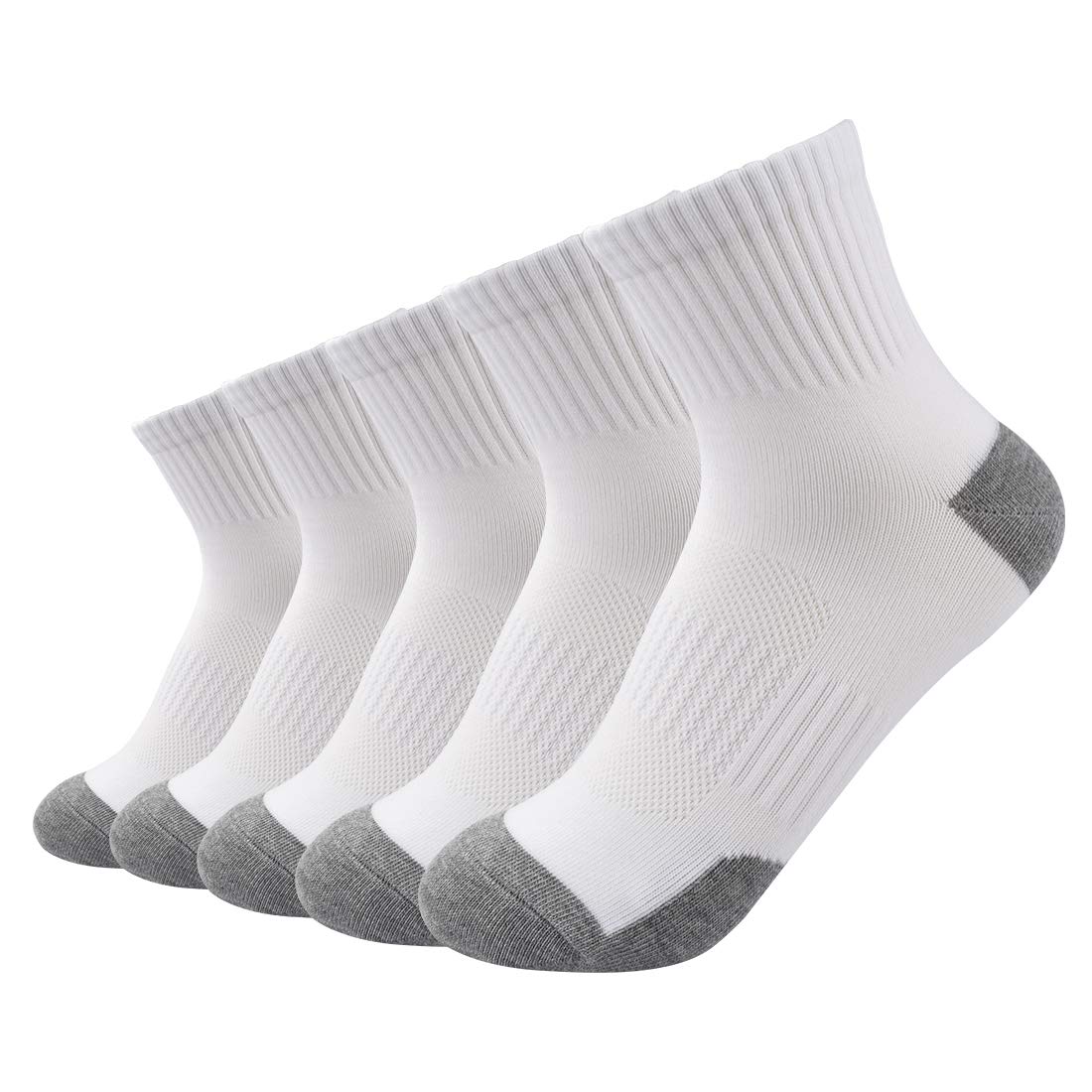 Sports Ankle Socks Women, 5 Pairs Cotton Running Trainer Socks Breathable Quarter Athletic Walking Socks Ladies, UK Size 4-7/8-10