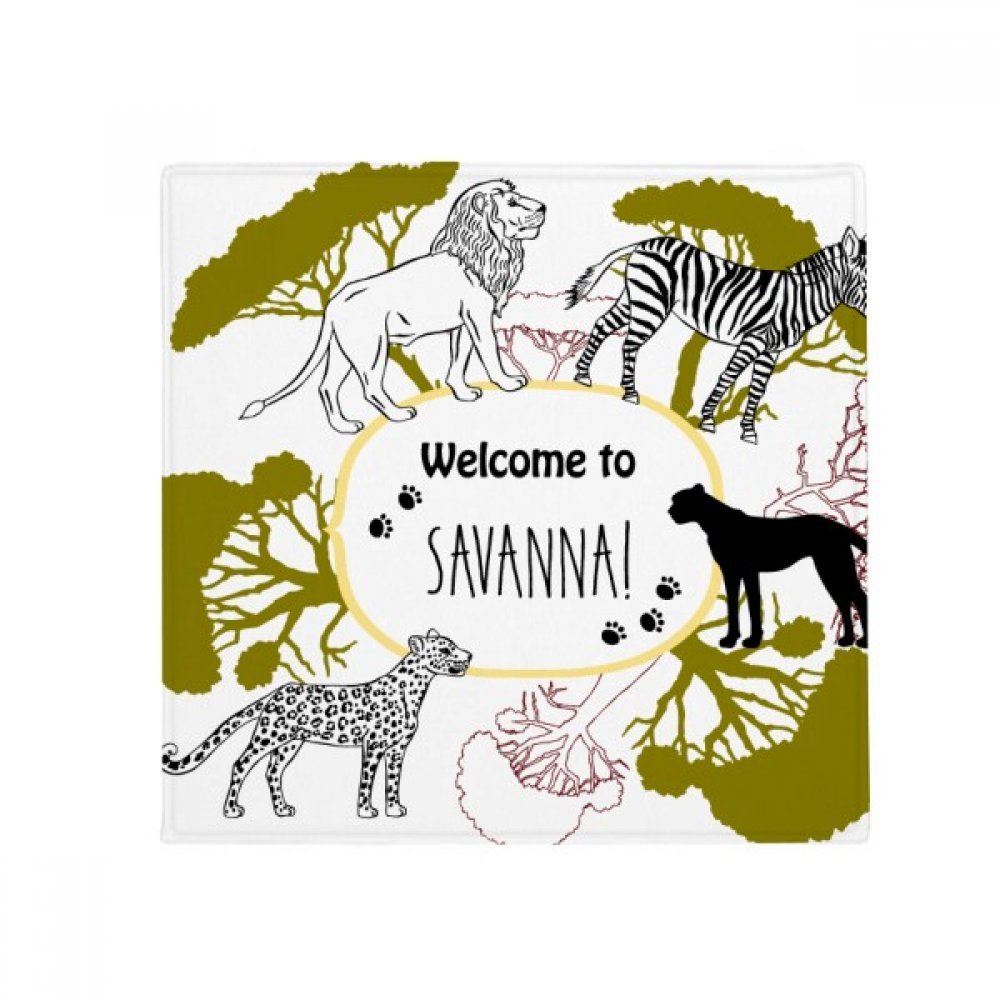 Tapis de sol savane africaine antidérapant 50x50 cm pour salon et cuisine