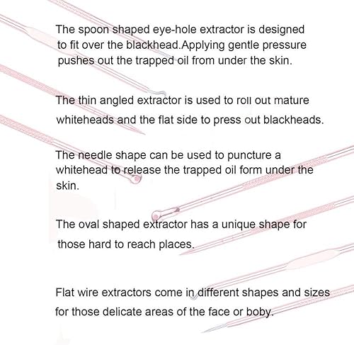 Miniatura 3 de U-K Kit de herramientas de eliminación de puntos negros - Extractor de espinillas de acné de acero inoxidable - 4 extractores de doble cara - Plata
