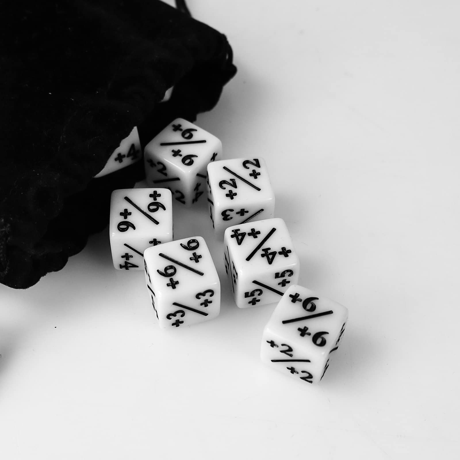 24 Pieces MTG Dice Counters Token Dice, Magic The Gathering Glitter Sparkle Dice, Loyalty Dice Starry Marble D6 Dice Cube Compatible with MTG, CCG, Card Gaming Accessory (White) 3