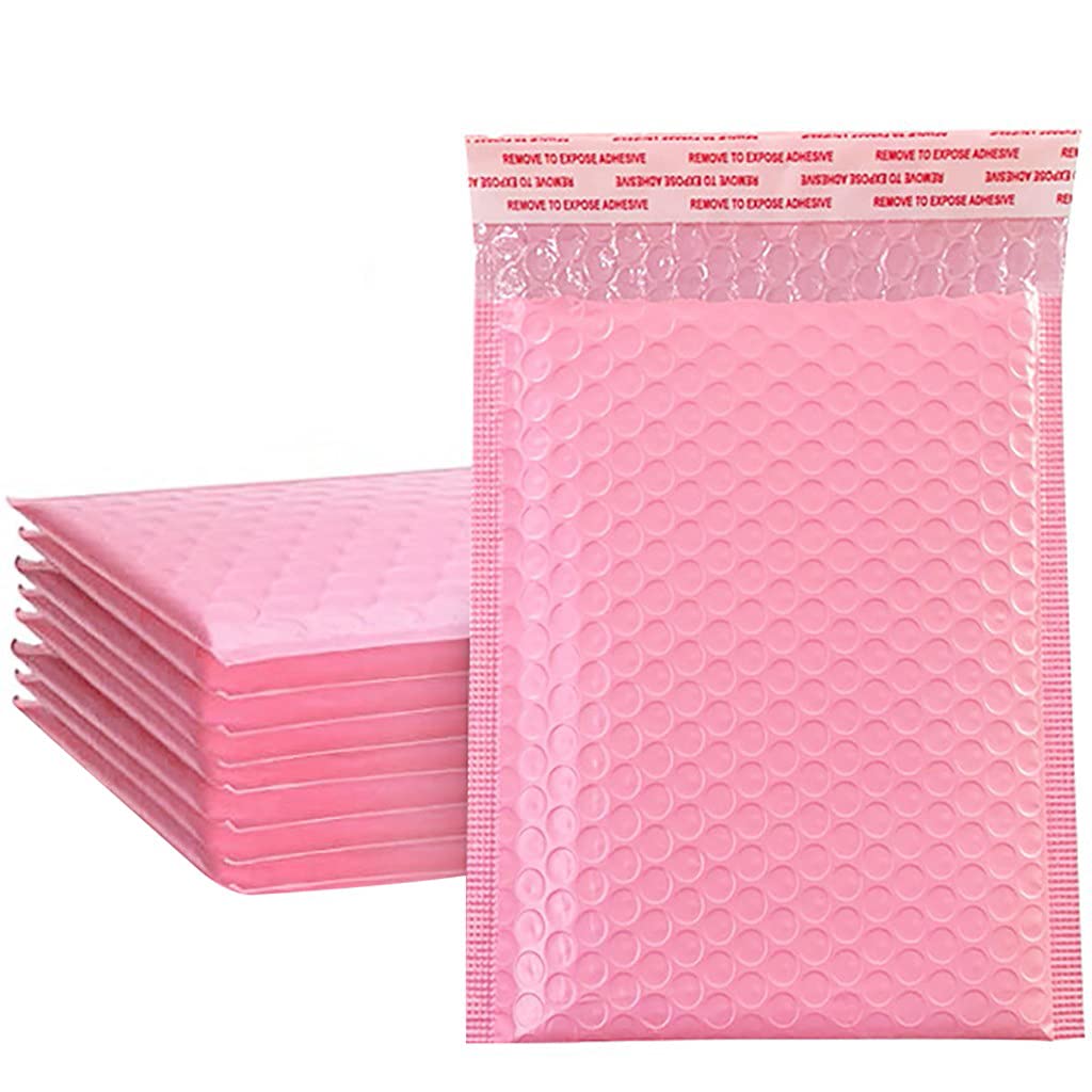 JIJKPink Bubble Mailers, (10 Pack Bulk) Blush Poly Bubble Mailers, Self-Seal Shipping Bags, Padded Envelopes, Packaging Supplies for Small Business, Boutique