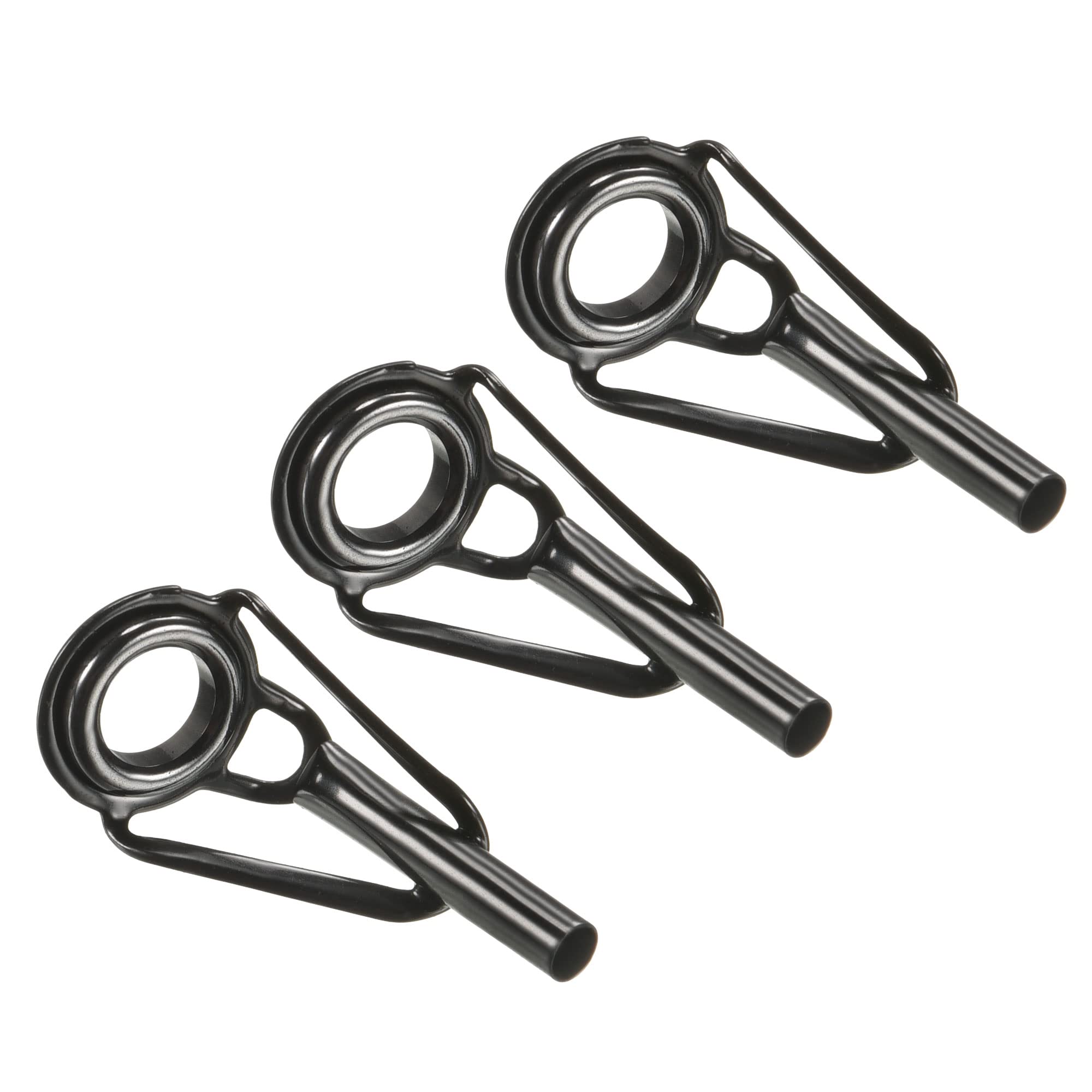 PATIKIL 2.4mm Tube Dia Fishing Rod Tips Repair Kit, 3pcs Stainless Steel Black Guide Ring for Saltwater Freshwater Fishing