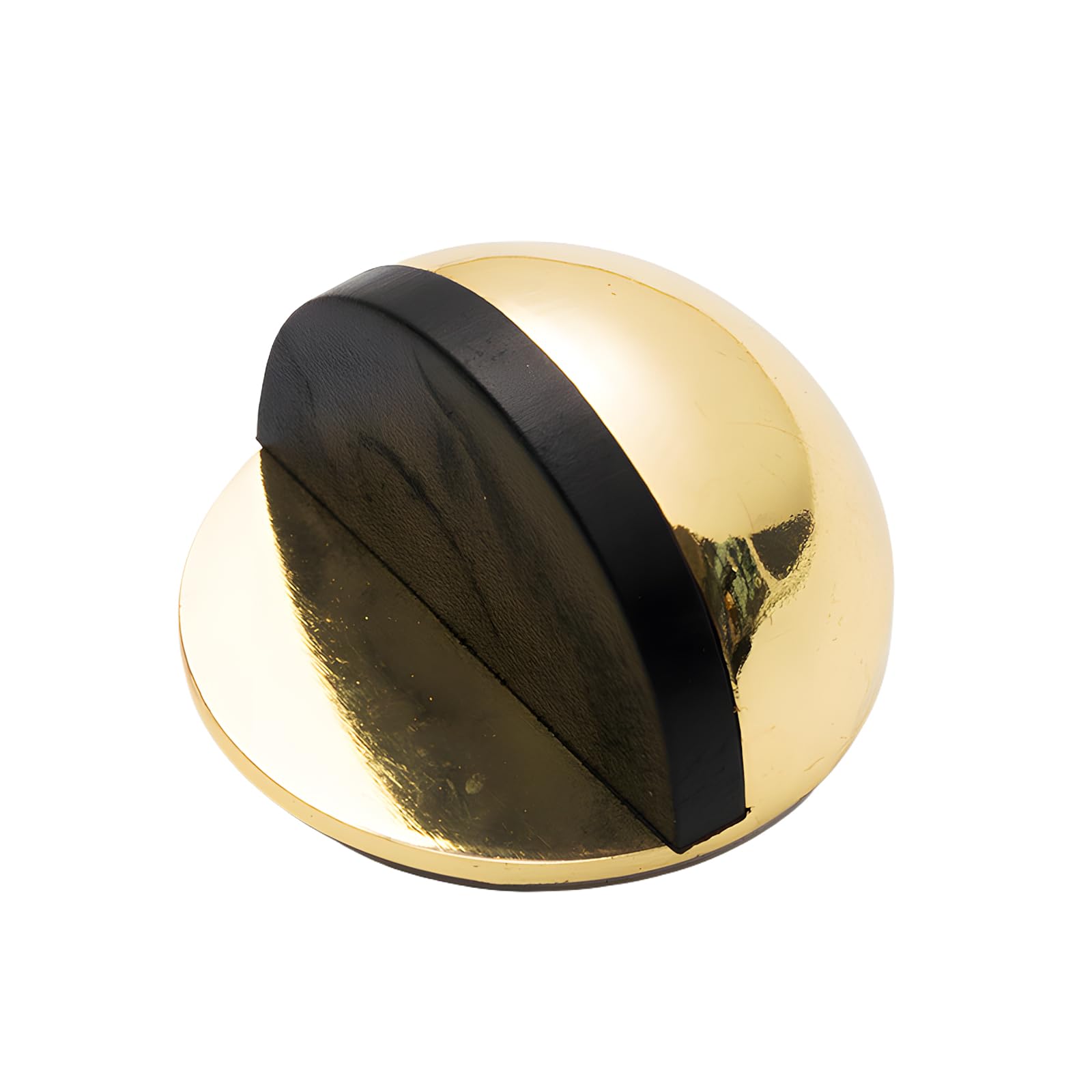 KTHZI 1Pcs Self-Adhesive Door Stoppers for Floor - Stainless Steel Half Moon Door Stop with Adhesive Pads, Oval Wall Protector for Hard Floor, Glass, Home and Office Use (Gold)