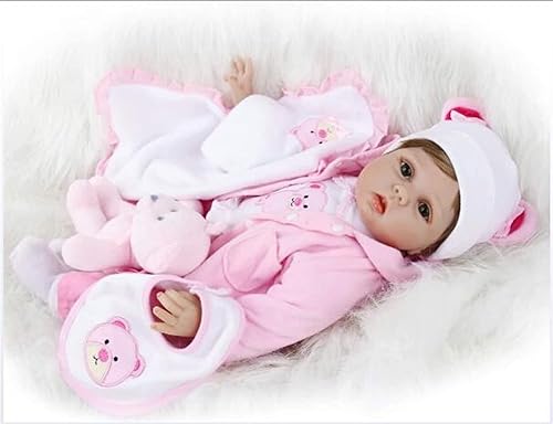 Miniatura 6 de Muñecas Reborn de 22 pulgadas de vinilo de silicona suave de la vida real, 21.7 in, hechas a mano, recién nacidos, lindos juguetes para bebés recién