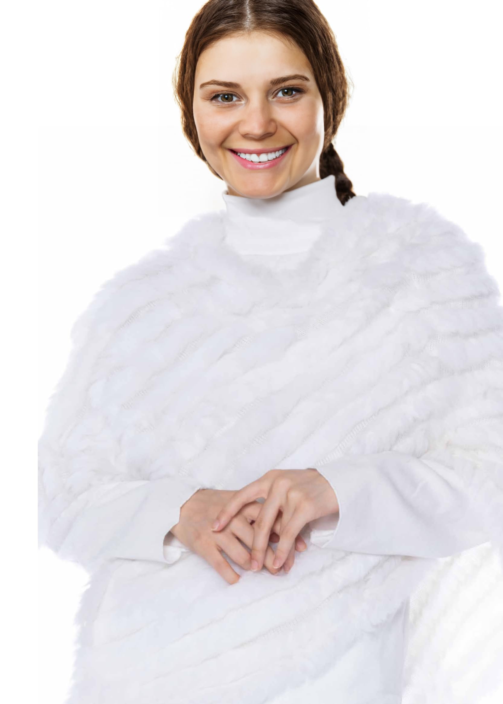 HEIZZI a Maglia Genuino Genuino Poncho Pullover