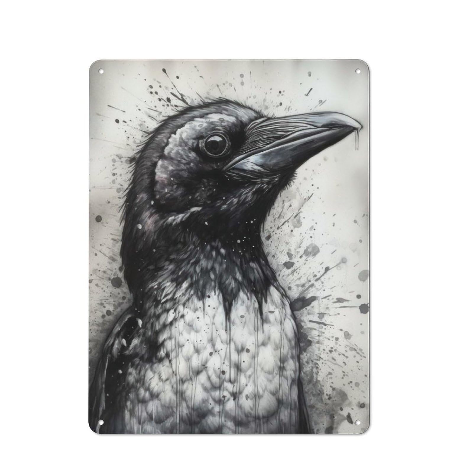 Junmoney Penguin Beauty Watercolor Tin Sign 40X30cm With For Bar Or Restaurant, Retro Decor, For Garage, Workshop And Man Cave Decoration