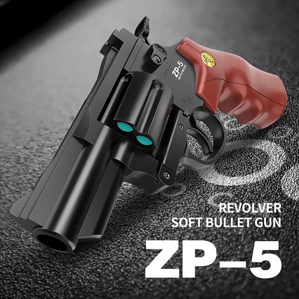 Zabawkowy pistolet dla dzieci, pistolet do zabawy, z 24 miękkimi bulletami, do treningu bezpieczeństwa lub zabawy, dla dzieci od 7 lat (A)