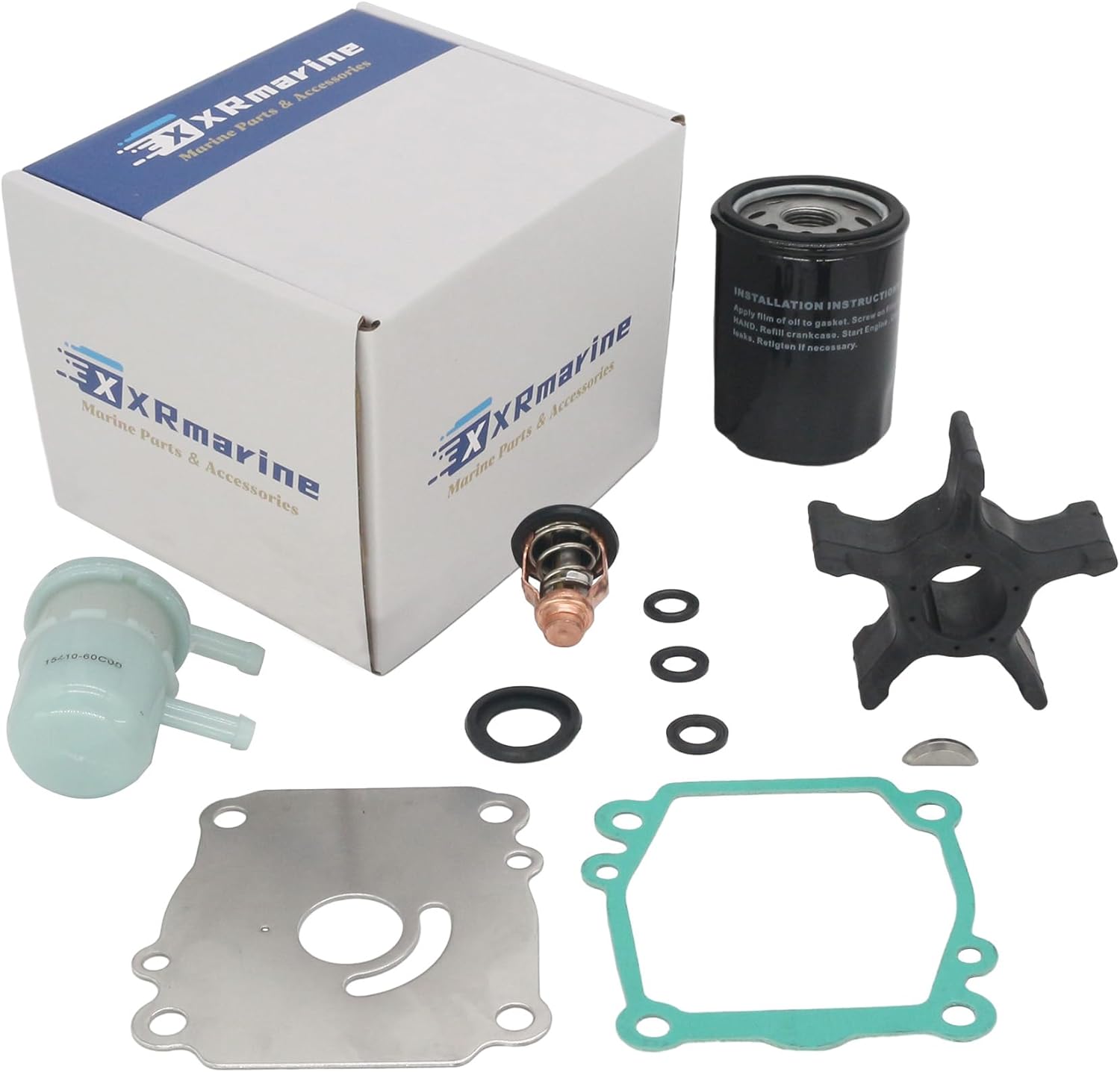 5033541 Water Pump Impeller Repair Kit with Thermostat and Fuel Filter for OMC Johnson Evinrude 4 Stroke 90 115 HP Outboard Motors Replacement 5033721 5032323 Sierra 18-3258