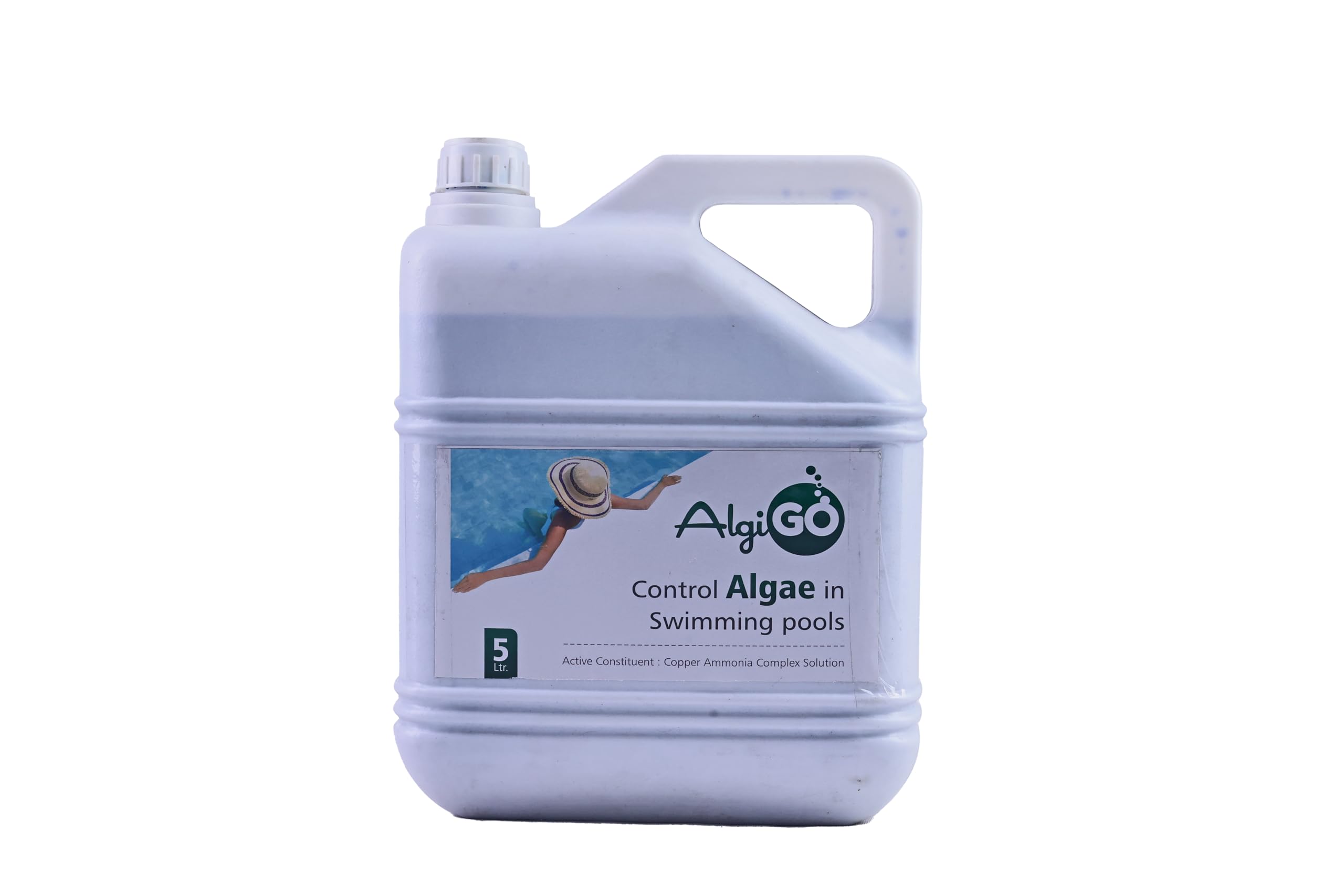 SPIRY-FI Swimming Pool Water Algaecide - 5 Liters | Swimming Pool Algae Controller | with Active Copper Ammonia Complex Formulation | Removes Green & Black Mustard Algae