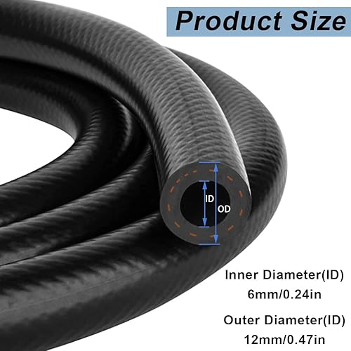 Miniatura 2 de Tnisesm Juego de línea de combustible ID de 14 pulgadas (0.236 in), línea de combustible de 6.6 ft6 pies + 2 filtros de combustible en línea de gas