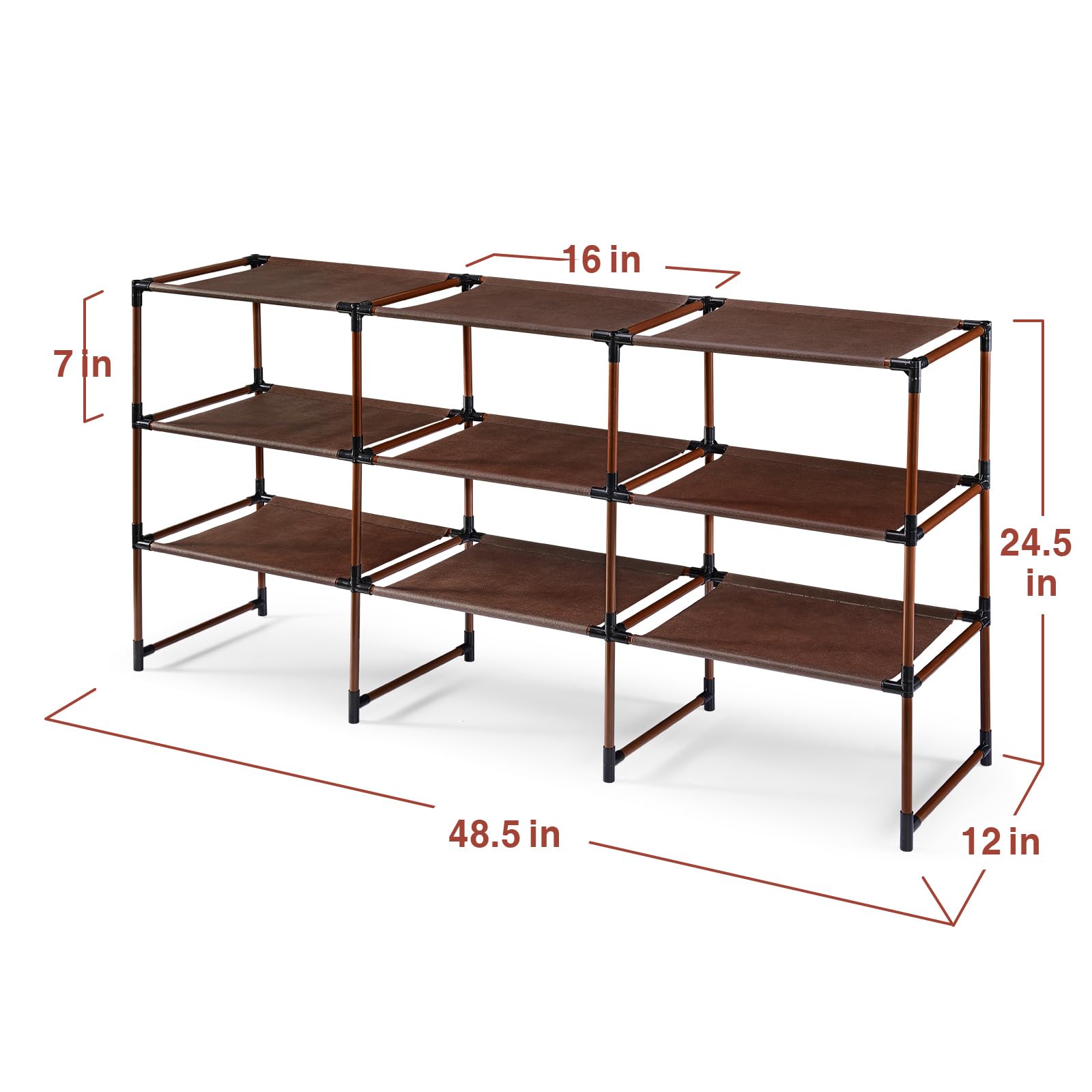 HOUSE AGAIN 4 Tier Long Shoe Rack for Closet, Shoe Shelf 24-Pairs Wide ...
