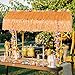 Auihiay Tiki Bar Hut, Tiki Bar Kit Includes Reusable Tiki Bar, Luau Party Flower Garland and Table Skirt for Summer Party, Luau Party Decorations