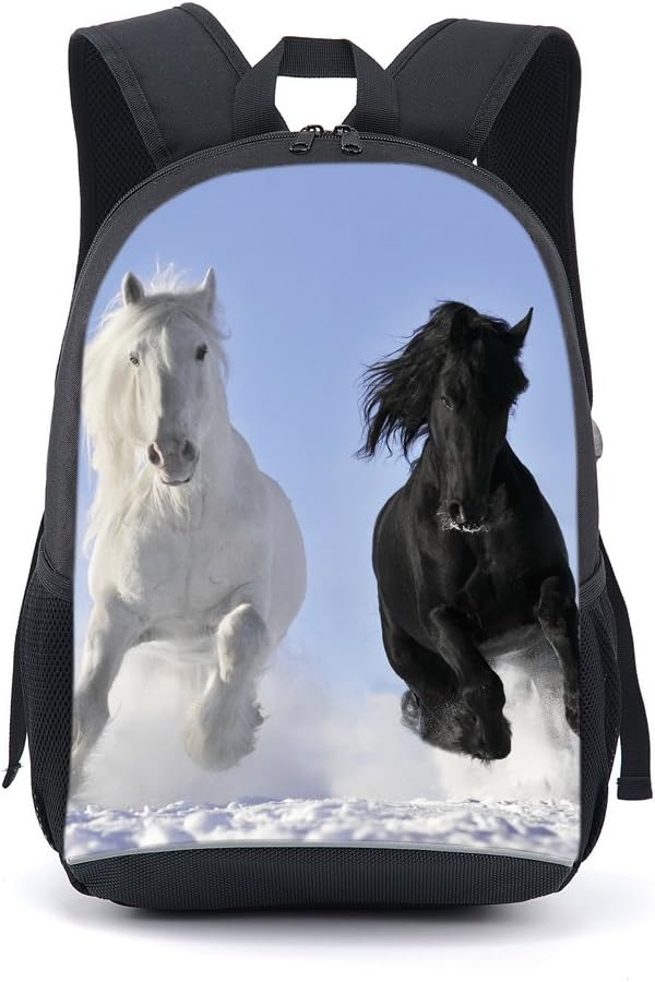 CAIWEI school backpack for boys, 17 Inch Horse School Bag Rucksack Backpack