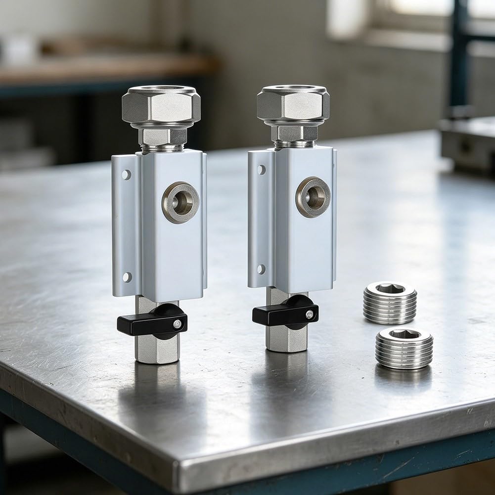 Set di valvole a blocco in alluminio ad alta resistenza da 3/4" con spegnimento rapido e raccordi in ottone per sistemi di compressori d'aria