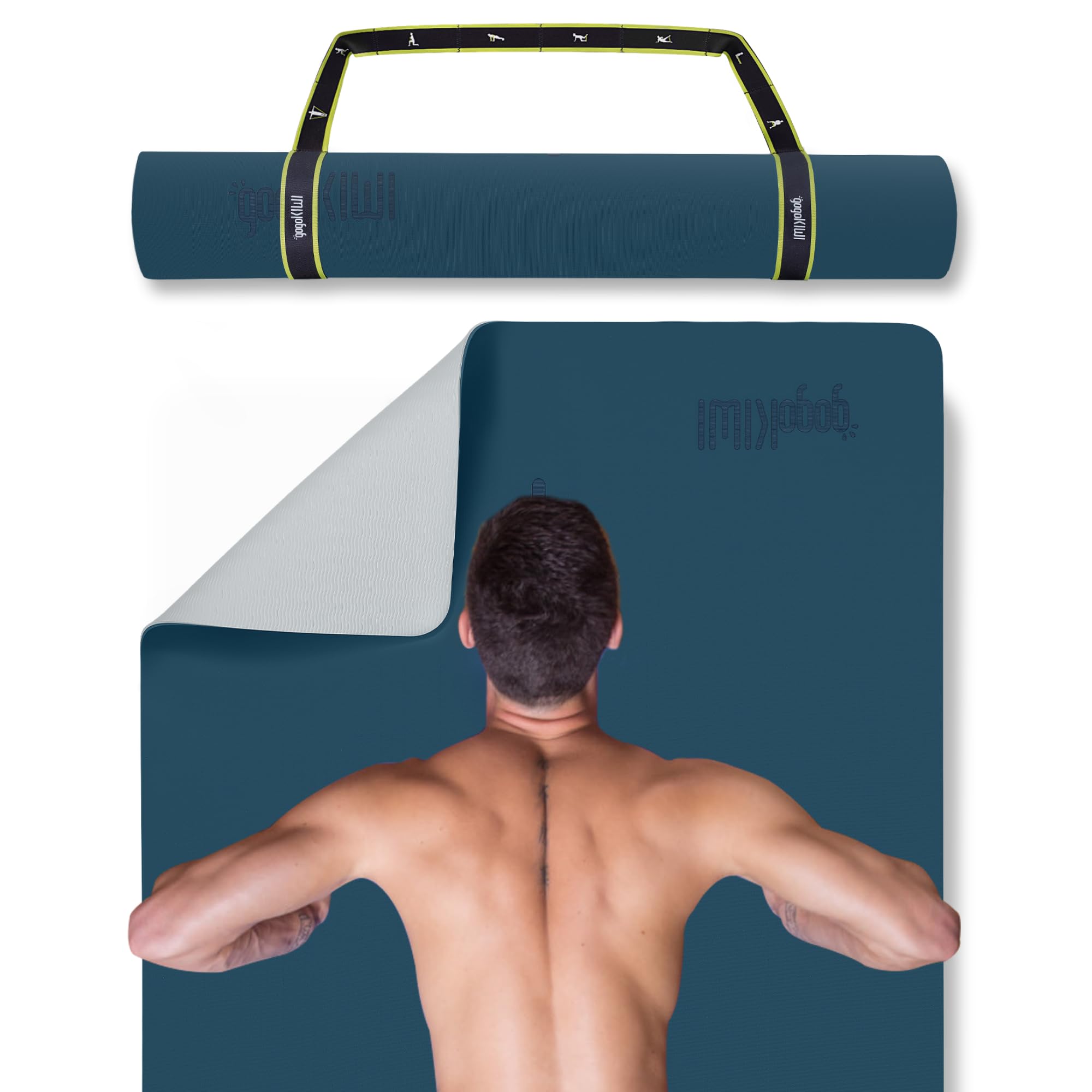 Extra Wide Yoga Mat for Men Women (72"L x 36"W) Non Slip Fitness & Exercise Mat with Alignment Marks for Yoga, Pilates, Floor Workouts