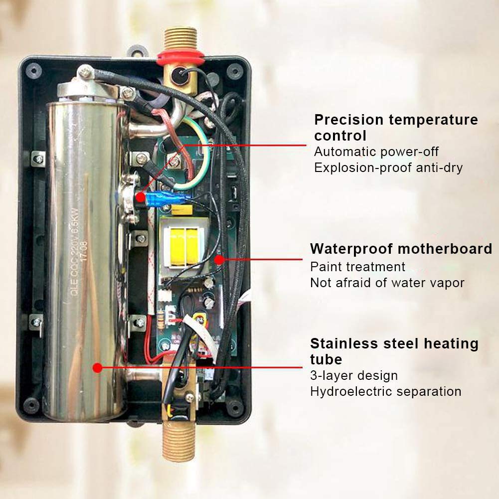Amazon.com: Wgwioo Instant Water Heater, 4000W Mini Electric Water Heater,  Tankless Shower Hot Water System for Bathroom Kitchen Washing,Gold : Tools  u0026 Home Improvement