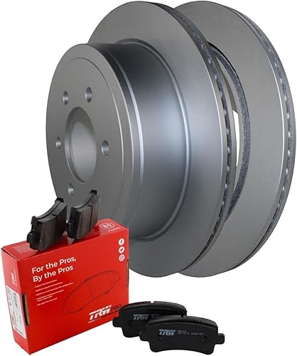 Bison Performance Recubierto ventilado 13.701 in 6 lengüetas rotores de disco y pastillas metálicas TRW Pro Hardware Sensor acústico Kit de freno