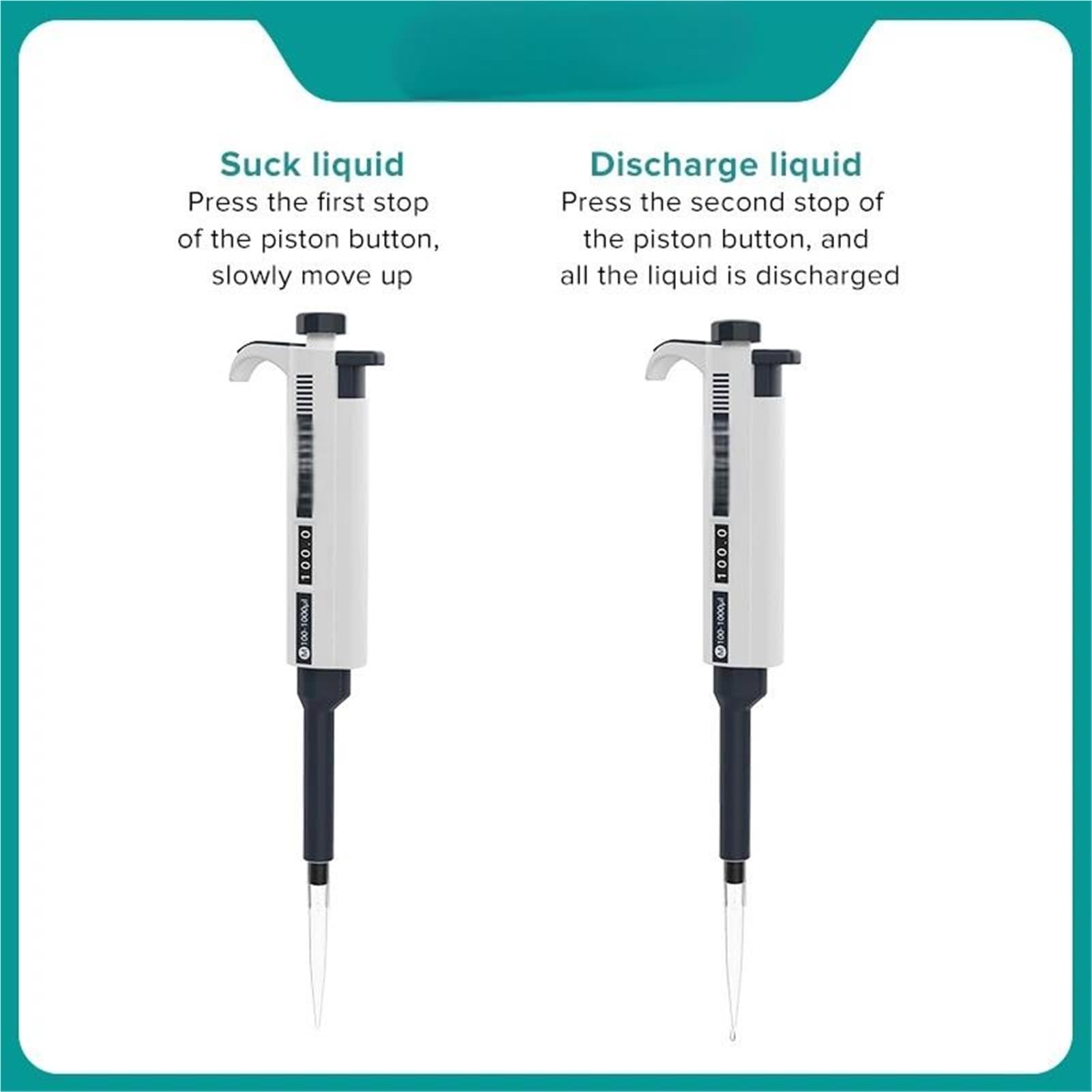 Pipeta de transferencia de laboratorio ajustable manual de un solo canal de 3 piezas para laboratorios(20-200ul)