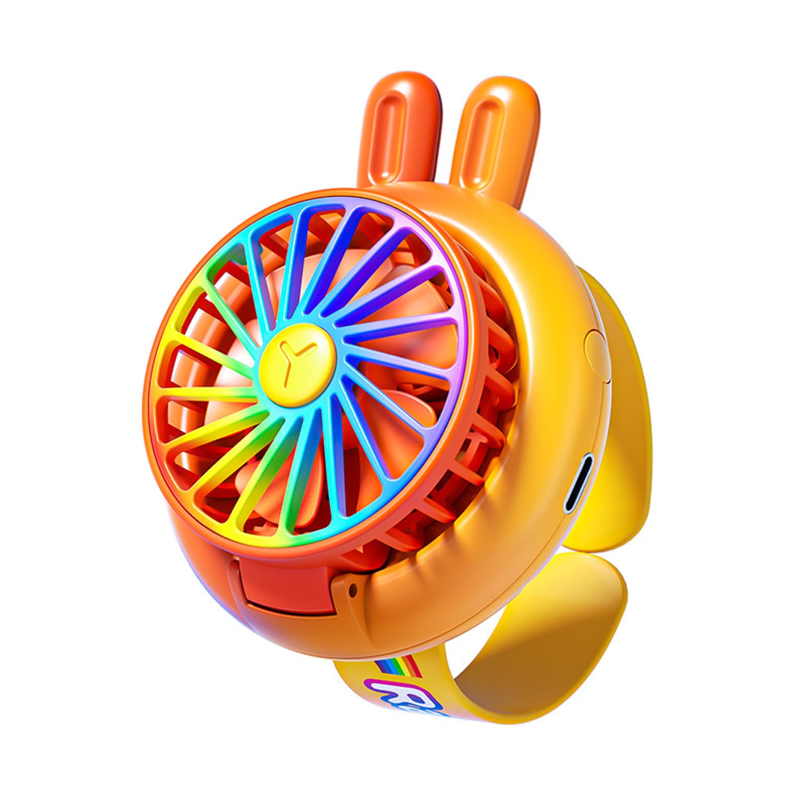 Uqezagpa Kids Wearable Wrist Fan with 3 Speed Levels USB Rechargeable for Outdoor Play and Study Grade Color Child Fan