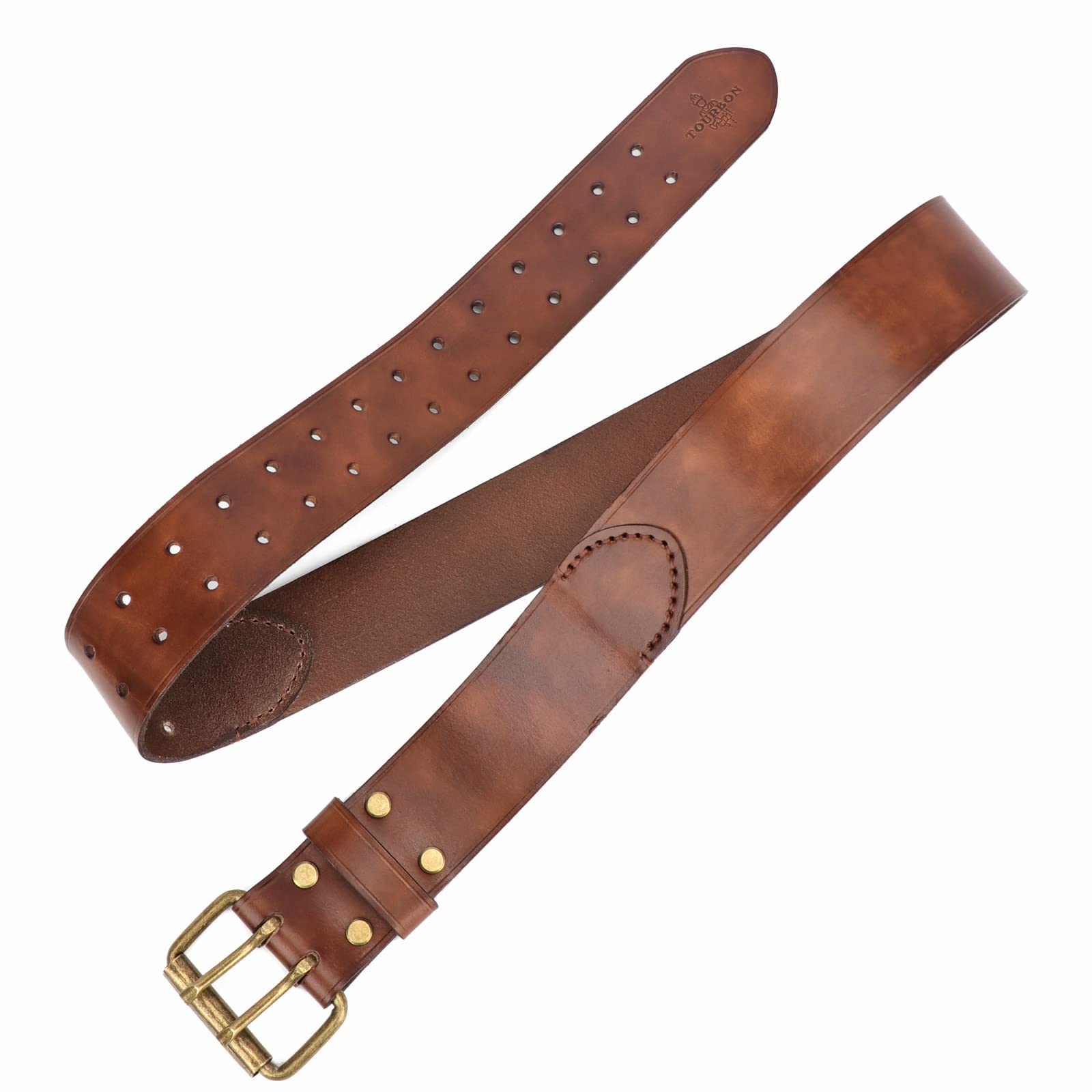 TOURBON Deluxe Rindsleder Gürtel für DIY Werkstatt Werkzeugtasche Western Cowboy Herren Gurt