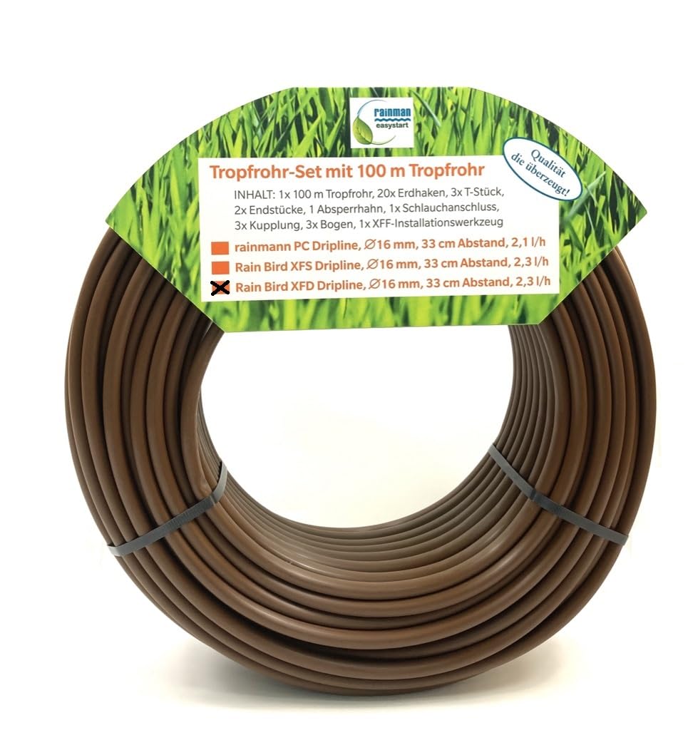 Tubo antigoccia Starter Set 50 metri XFD 33 mm distanza di gocciolamento; 2,3 l/h irrigazione a goccia tubo per irrigazione